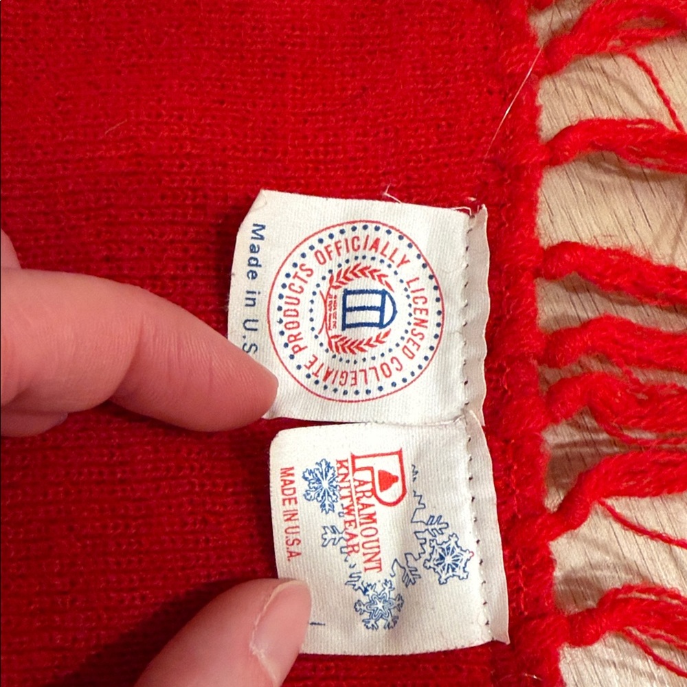 Vintage Arkansas Razorbacks Red Scarf - Picture 3 of 4